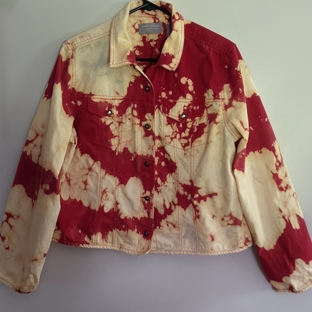 Bleach Dyed Red Jacket Cotton Size 12 First Issue